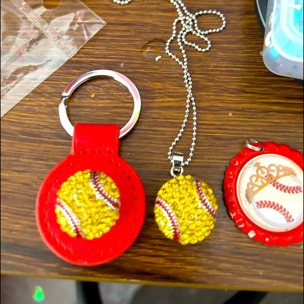 Keychain bling baseball set